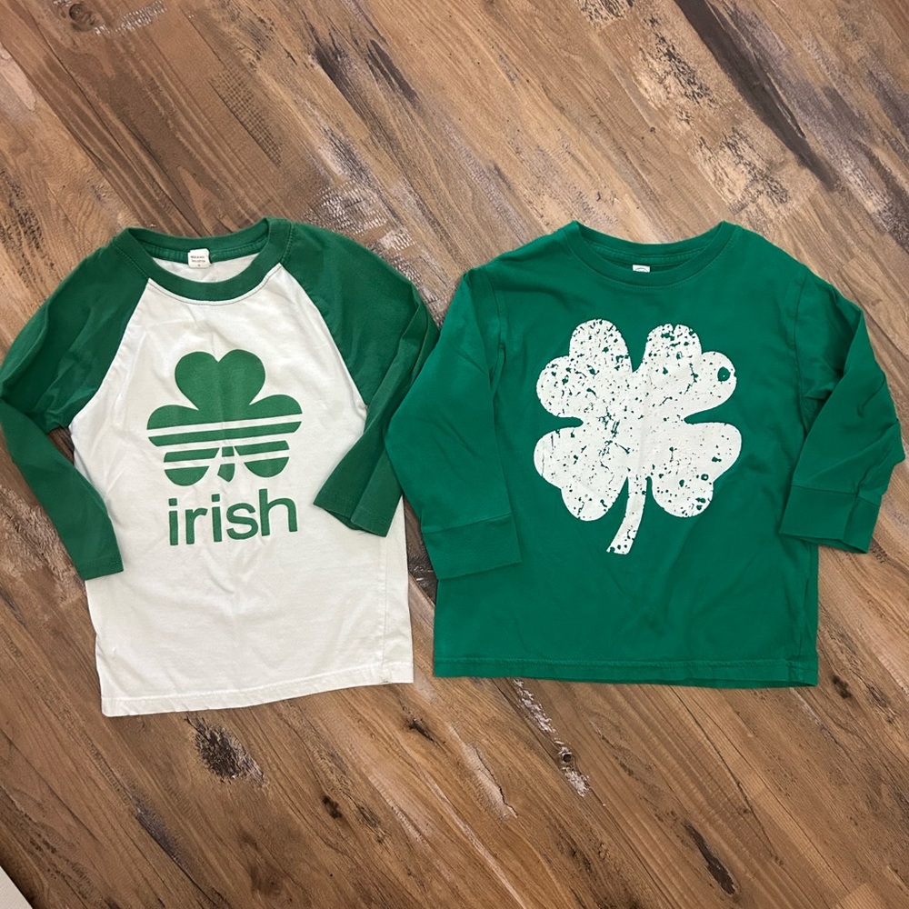 Kids Green Shamrock Long Sleeve Tee - Irish St. Patrick's Day Shirt
